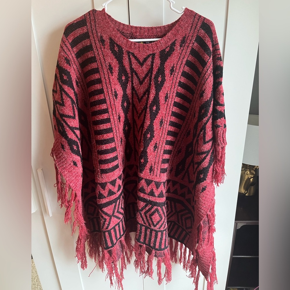 Bella berry oversized poncho